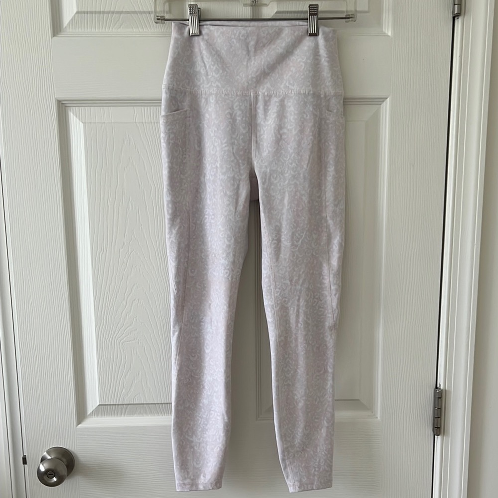 RBX High-Waisted Pocket Leggings - Light Pink Animal Print - Size S